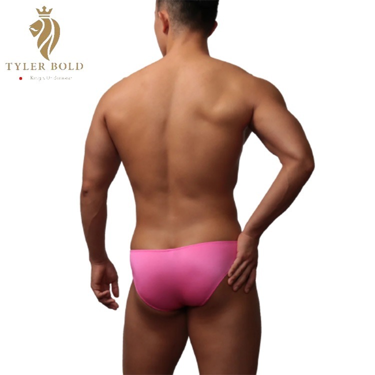 TYLER BOLD 泰勒寶  男性性感極限低腰3D三角囊袋比基尼三角褲 光澤粉紅（男三角褲,男性感內褲）-細節圖2
