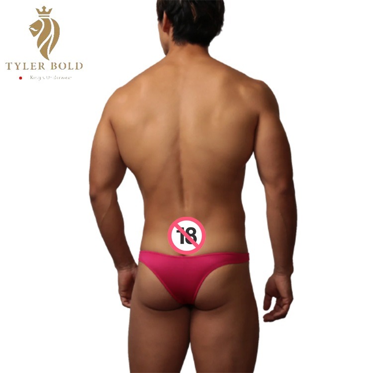 TYLER BOLD 泰勒寶 男性性感極限低腰3D中央接縫線 巴西式比基尼三角褲 光澤紅（男丁字褲,男性感內褲）-細節圖3