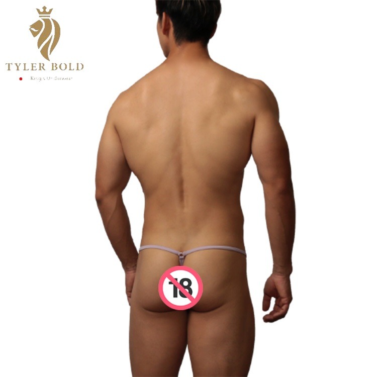 日本TYLER BOLD 泰勒寶 男性性感內褲囊袋G弦褲 G-String 光澤香檳粉色（男丁字褲,T字褲）-細節圖3