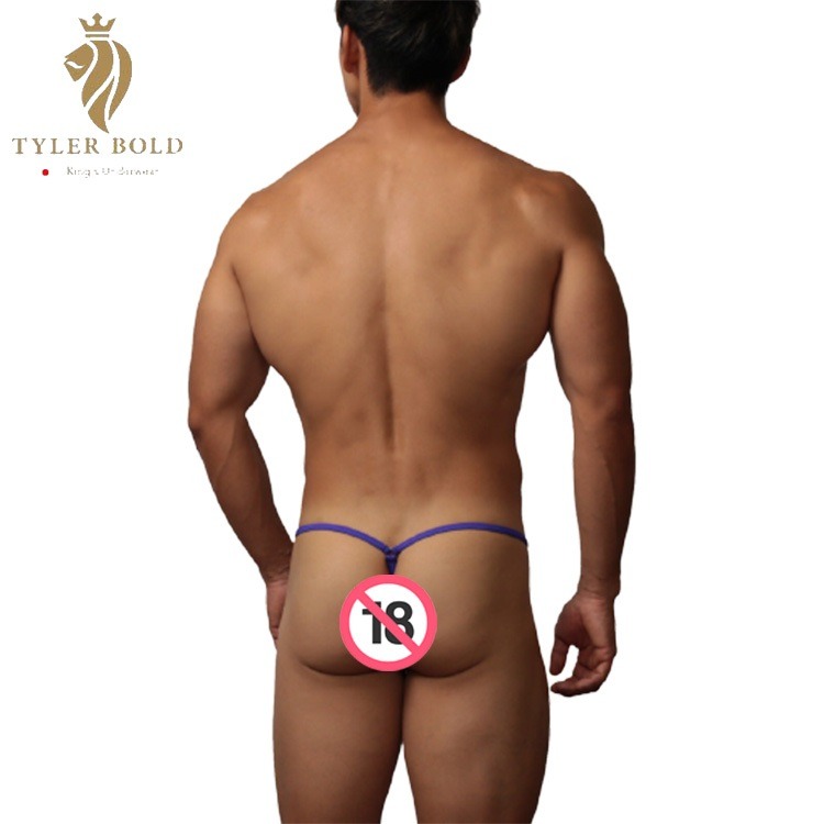 日本TYLER BOLD 泰勒寶 男性性感內褲囊袋G弦褲 G-String 光澤紫（男丁字褲,T字褲）-細節圖3