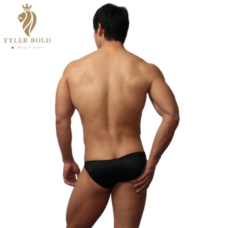 TYLER BOLD 泰勒寶 男性性感極限低腰立體囊袋 比基尼三角褲 光澤黑（男三角褲,男性感內褲）-細節圖3