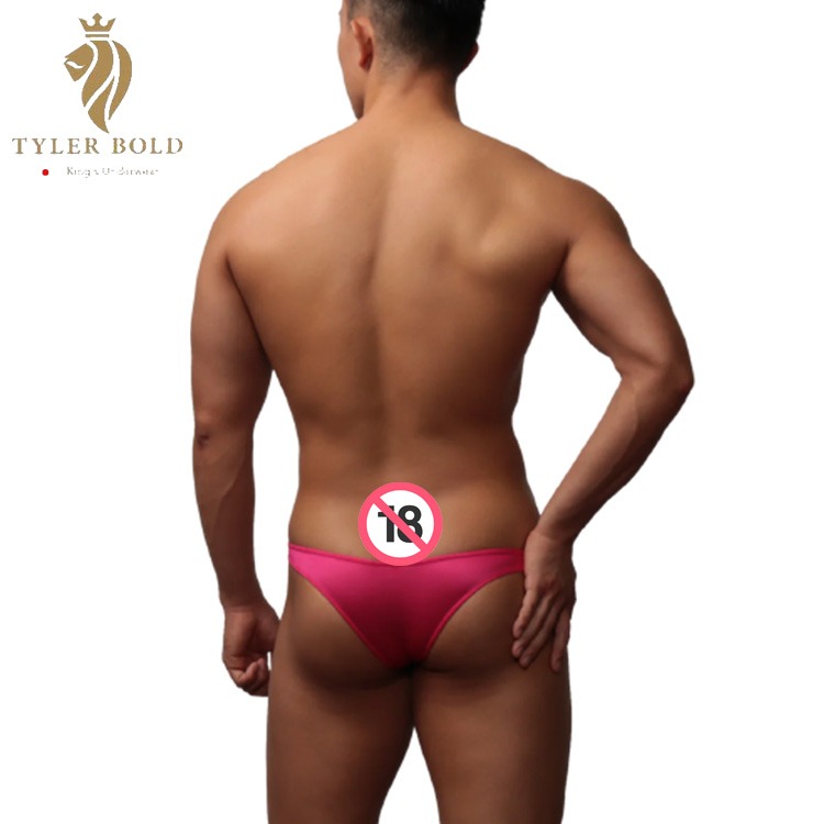 日本 TYLER BOLD 泰勒寶 男性性感極限低腰3D三角囊袋巴西式比基尼三角褲 光澤紅 Nano 3D Mesco-細節圖3