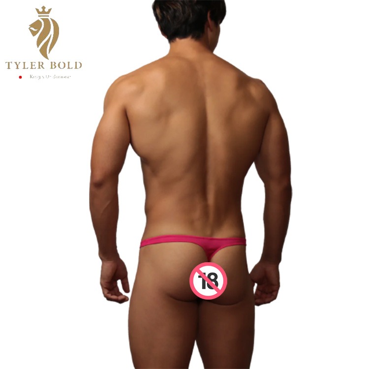 TYLER BOLD 泰勒寶  男性性感極限低腰3D中央接縫線丁字褲 光澤紅 Super Low-Rise Thon-細節圖3