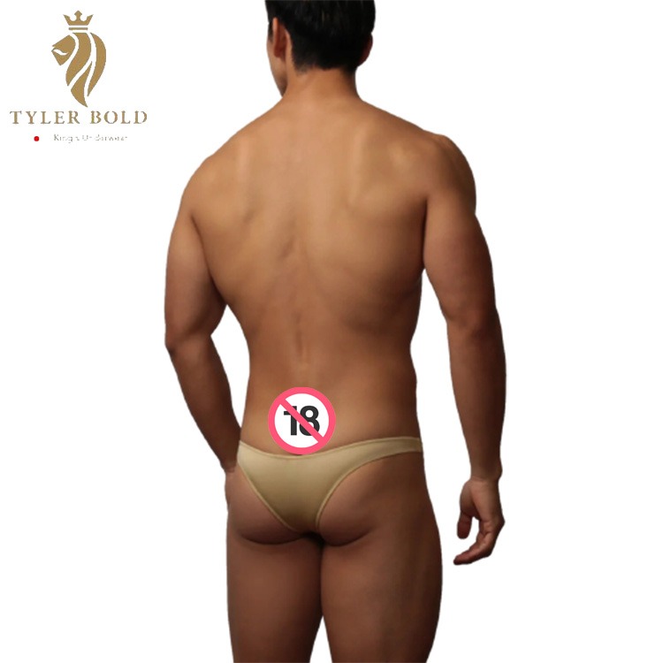 TYLER BOLD 泰勒寶 男性性感中低腰3D立體囊袋 巴西式比基尼三角褲 光澤金 Teardrop Mesco-細節圖3
