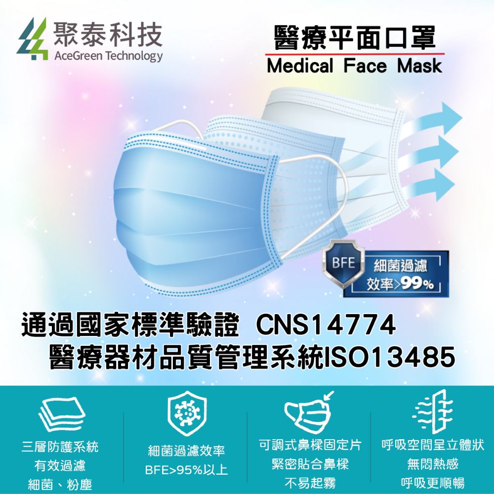 聚泰科技 醫療口罩 兒童口罩 醫用口罩 BFE99 CNS14774 雙鋼印 多色可選 50入 [928福利社]-細節圖4