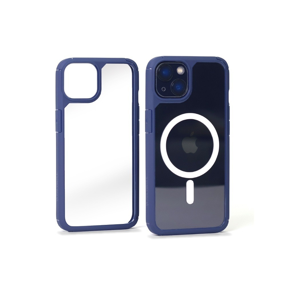 Polywell 磁吸式手機殼 藍框透明背蓋 軍規防摔 適用iPhone 13 14 Magsafe [928福利社]-細節圖2