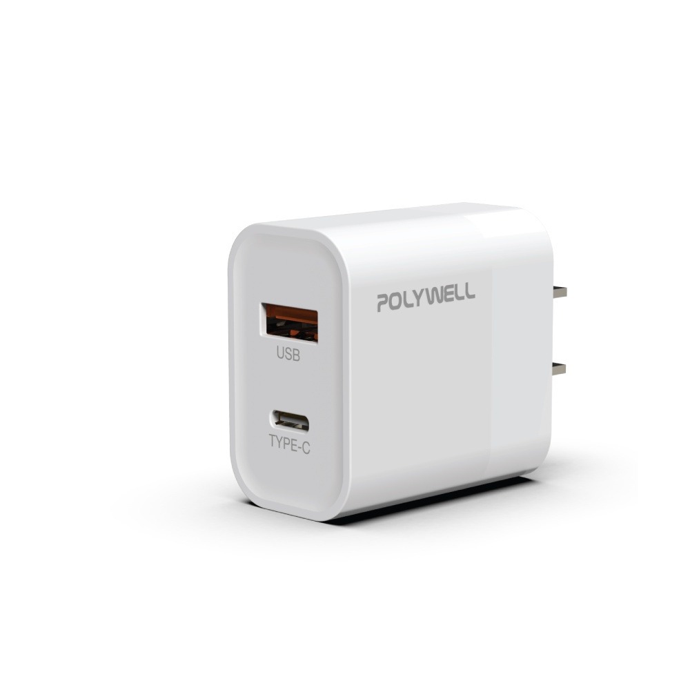 現貨 Polywell PD雙孔快充頭 30W Type-C充電器 豆腐頭 適用蘋果iPhone快充 寶利威爾 台灣現貨-細節圖2