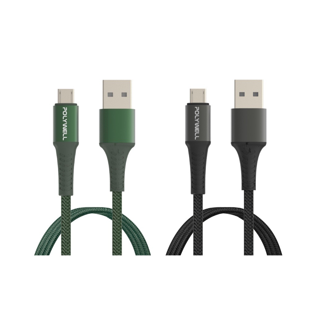 現貨 Polywell USB-A To Micro-B 公對公 編織充電線 1米 寶利威爾 [928福利社]-細節圖2