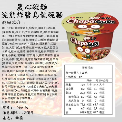 韓國 農心 Nongshim 碗麵 辣牛肉湯味 泡菜味 浣熊炸醬 辣味 [928福利社]-細節圖4