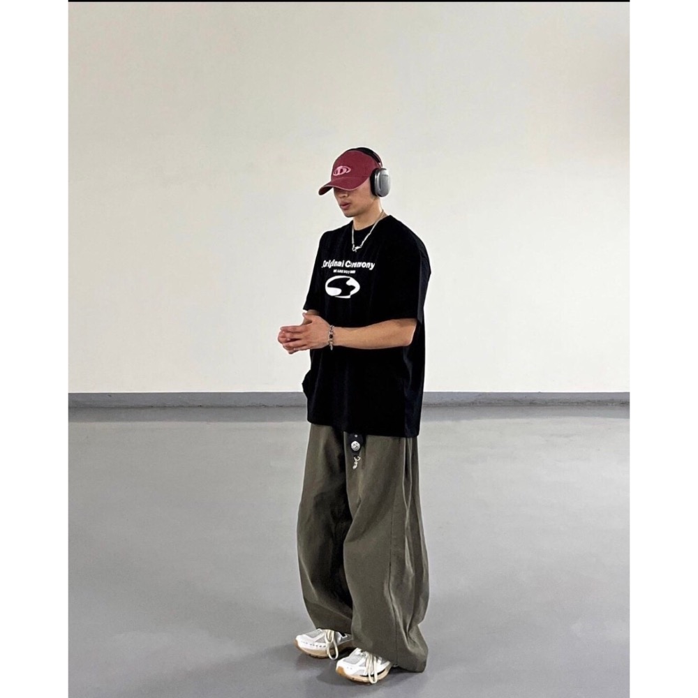 | SYCDQI_SHOPP| 韓國漩渦印記落肩短T情侶款五分袖-細節圖2