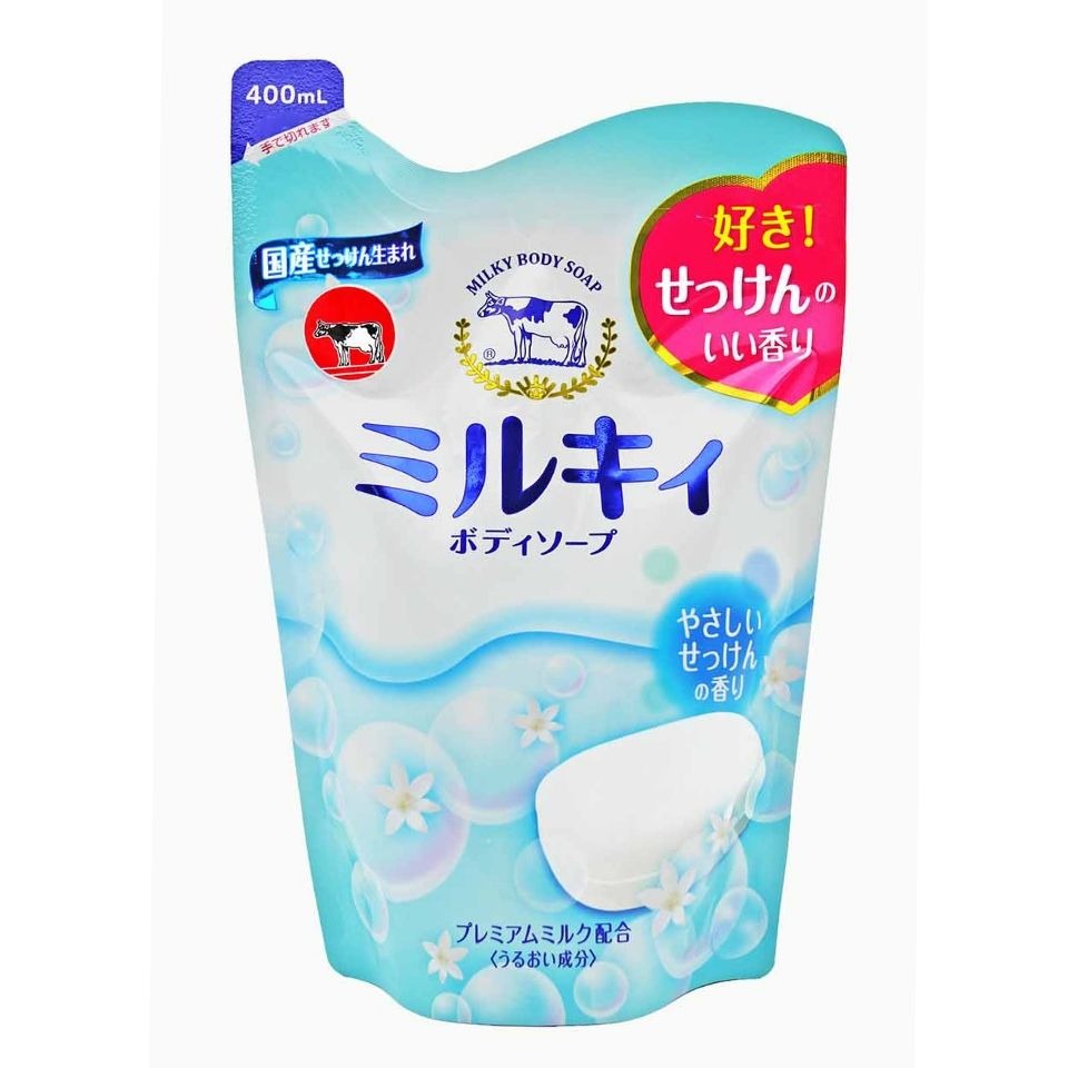 COW 牛乳石鹼 牛乳精華沐浴乳補充包400ml（清新皂香/玫瑰花香）有2款香味可選擇，下單前請先詢問貨量-細節圖2