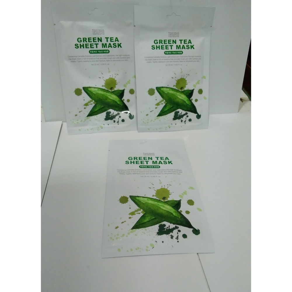 TENZERO 單片面膜25ml（綠茶/維生素）有2款可選擇，下單前請先詢問貨量-細節圖3