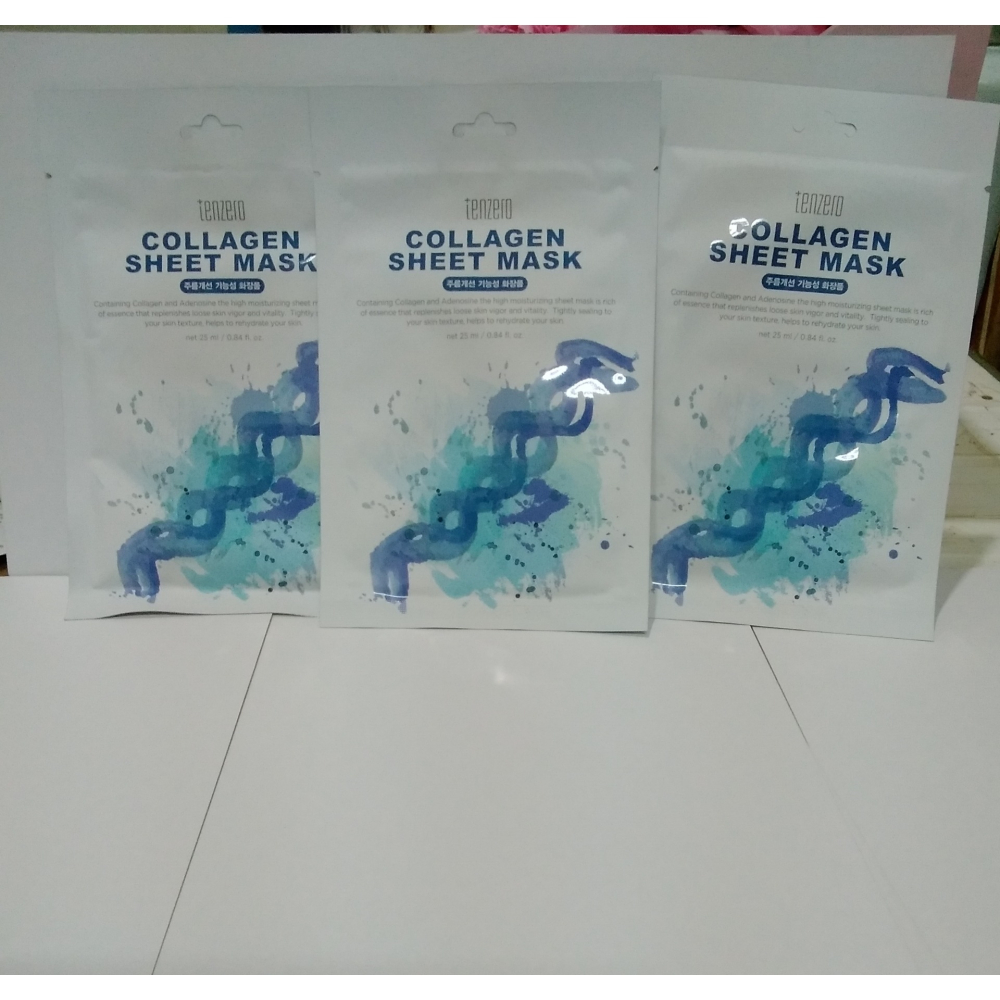 TENZERO 單片面膜25ml（膠原蛋白/蘆薈）有2款可選擇，下單前請先詢問貨量-細節圖3