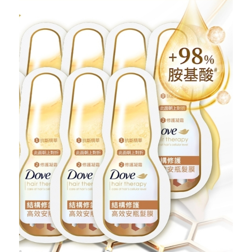 優惠商品 DOVE 多芬 結構修護高效安瓶髮膜(3ML+12G)x1入，市價下單前請先詢問貨量-細節圖3