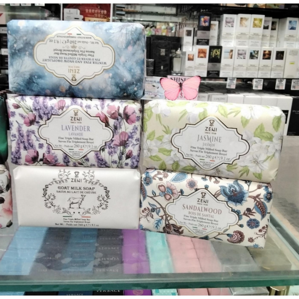 ZENI 義大利 植物萃取 三重研磨香皂260G（香莢蘭/尤加利/玫瑰/雪滴的松木/薰衣草/山羊奶/茉莉/檀香）有8款-細節圖3