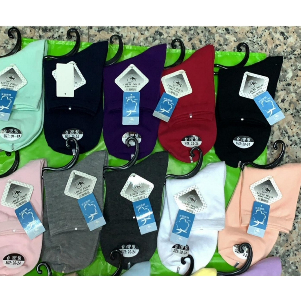 台灣製~LOUIS POLO（男女兒童/女性） 1/2高度棉襪，有14色可選擇，下單前請先詢問貨量-細節圖2