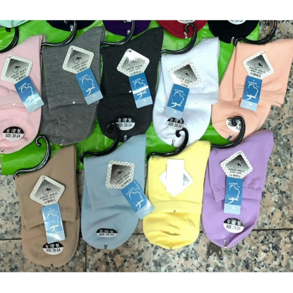台灣製~LOUIS POLO（男女兒童/女性） 1/2高度棉襪，有14色可選擇，下單前請先詢問貨量-細節圖3