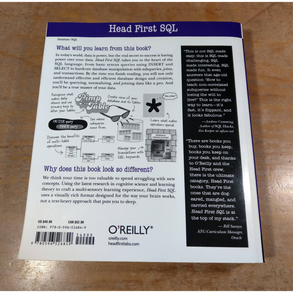 (原文書、現貨)Head First SQL│Lynn│O’Reilly│書、二手書│七成新-細節圖2