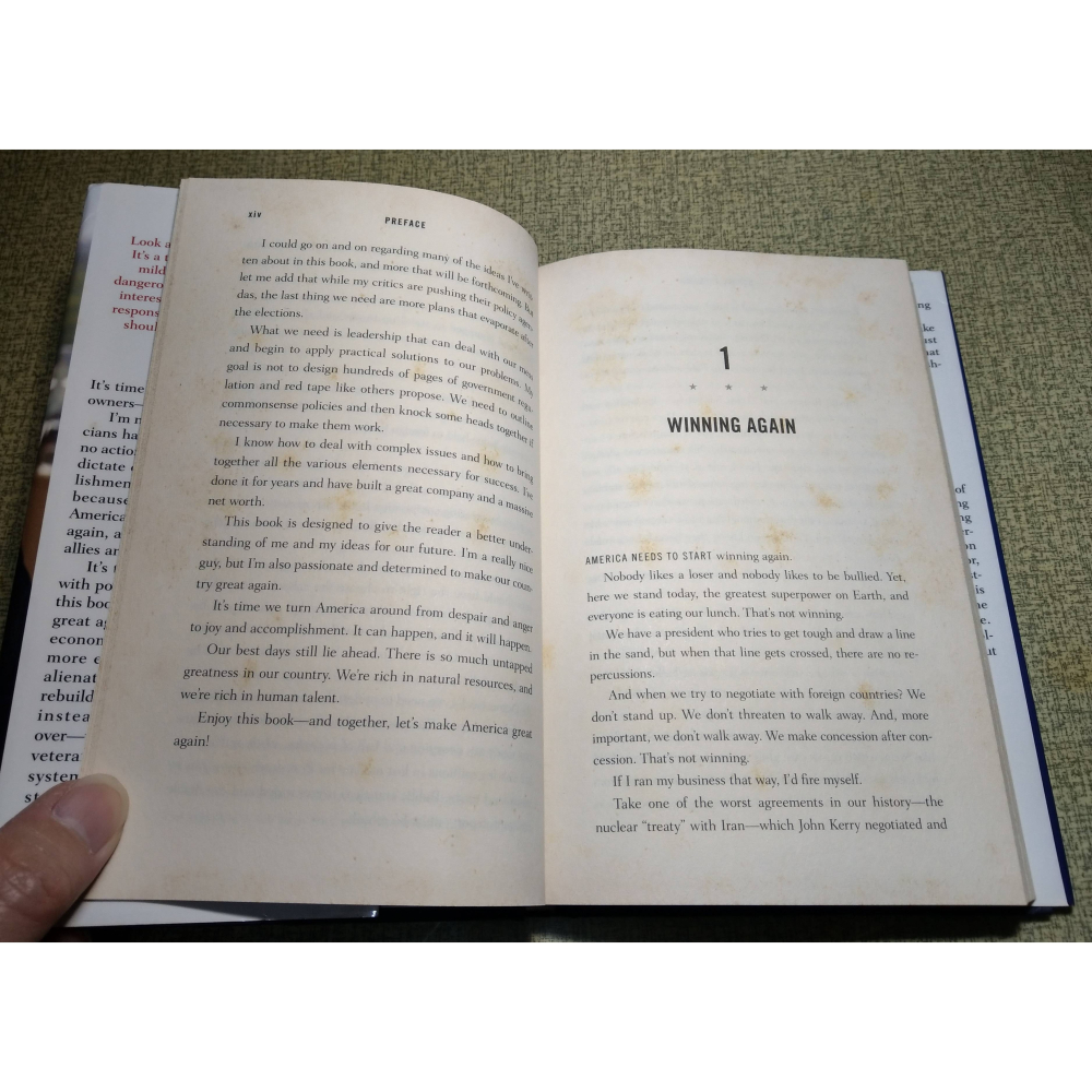 (現貨、原文書)CRIPPLED AMERICA(泛黃多書斑)│DONALD TRUMP│美國總統 川普、川普書籍│老書-細節圖6