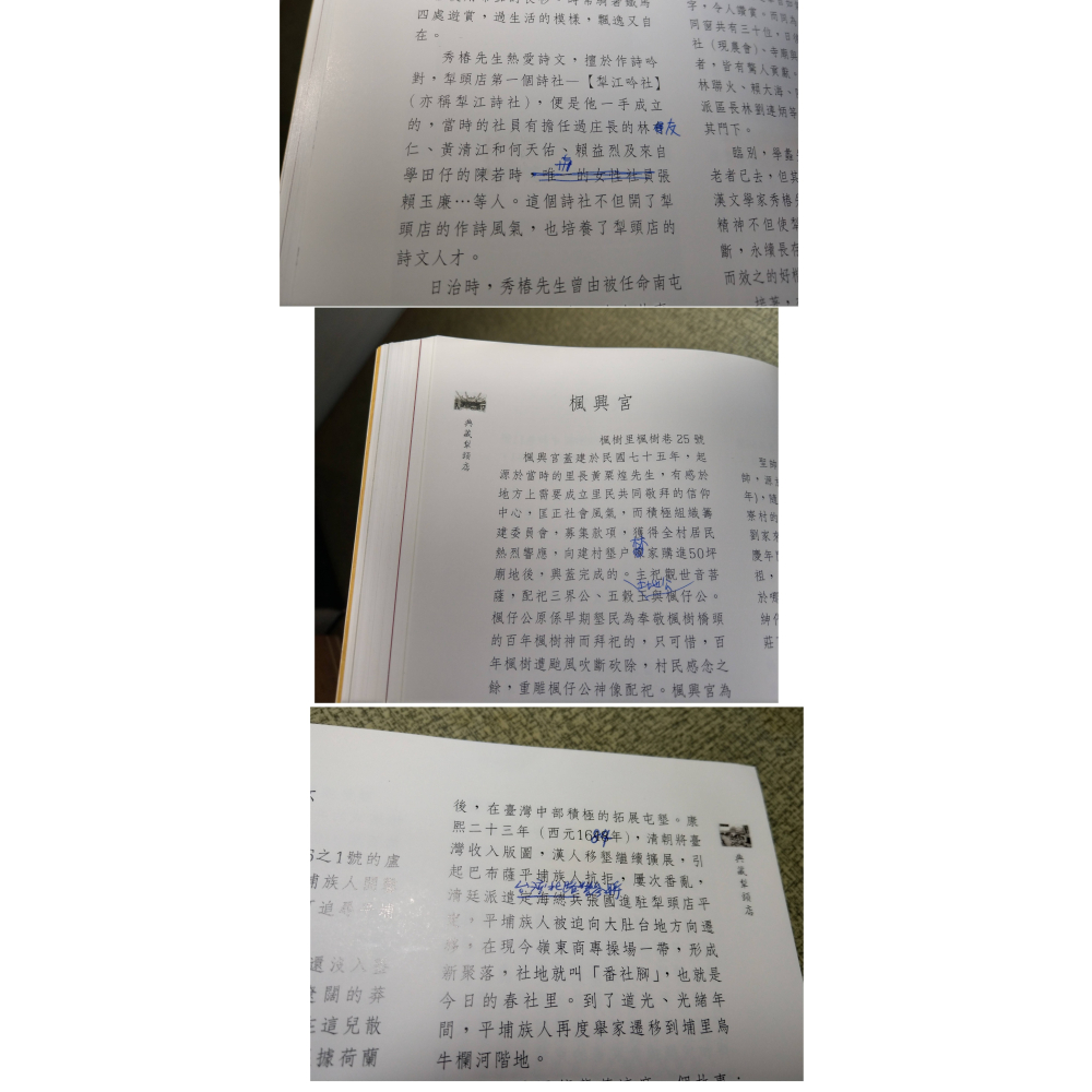 典藏犁頭店(許多劃記，疑為勘誤)│林惠敏、張溫鷹│犁頭店、台中市南屯區、台中 南屯、書、二手書、典藏梨頭店│七成新-細節圖8