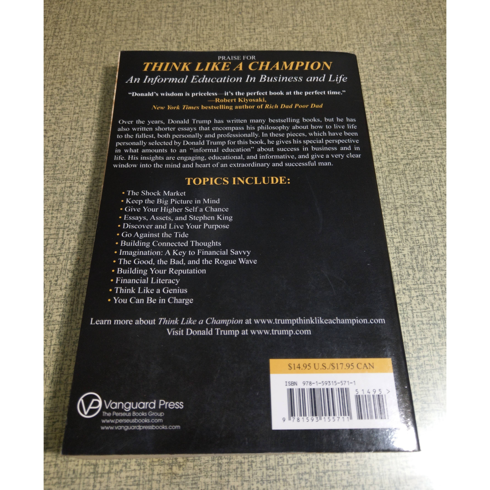 (現貨、原文書)THINK LIKE A CHAMPION(大量書斑)│DONALD TRUMP│美國總統 川普│老書-細節圖3