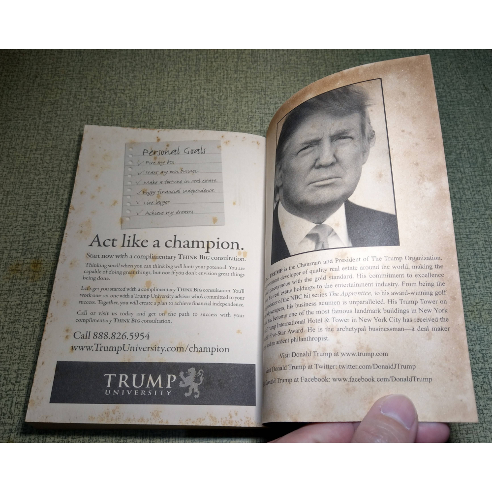 (現貨、原文書)THINK LIKE A CHAMPION(大量書斑)│DONALD TRUMP│美國總統 川普│老書-細節圖9