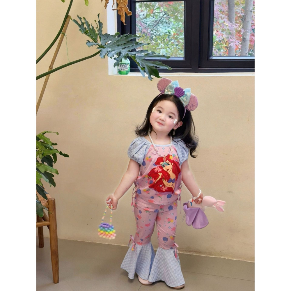 小美人魚泡泡袖巧皮可愛套裝-細節圖5