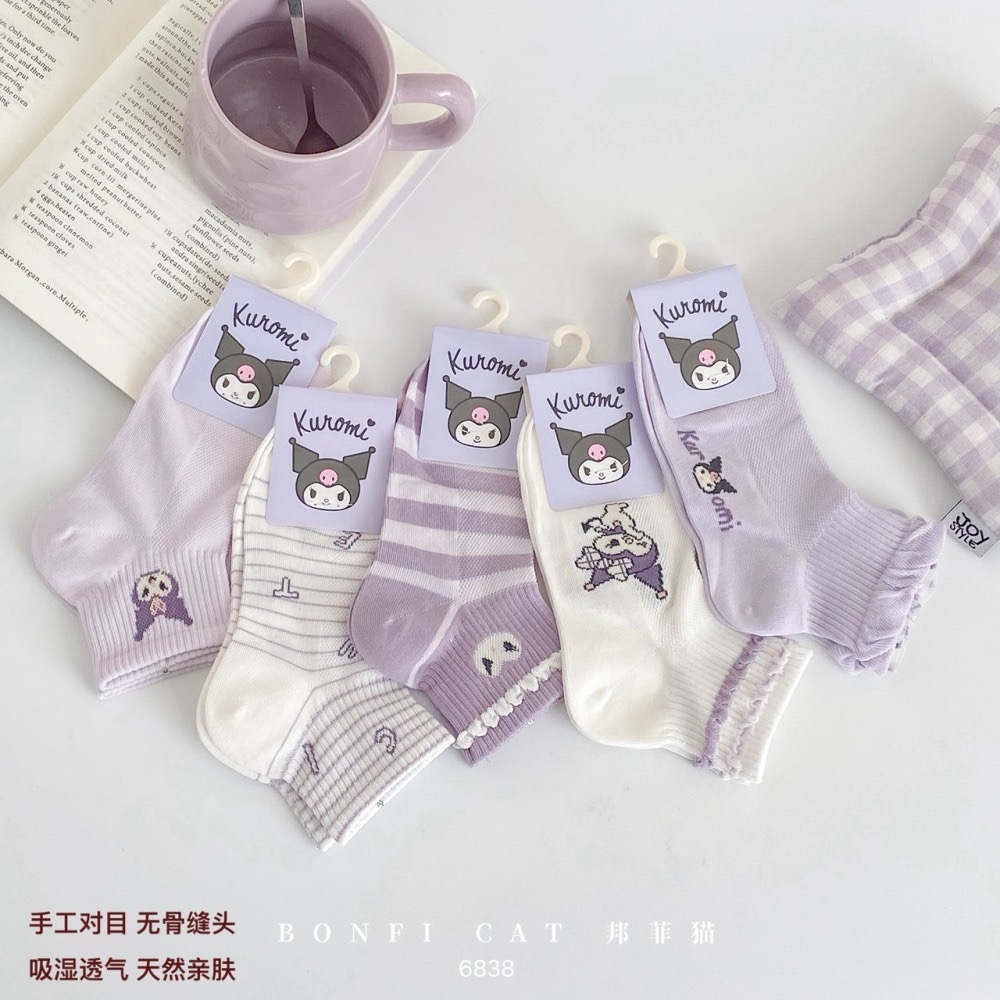 萌系女童卡通短襪【1組5入】-細節圖3