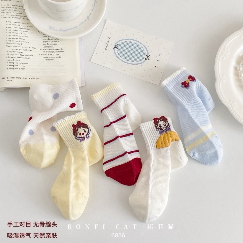 萌系女童卡通短襪【1組5入】-細節圖4