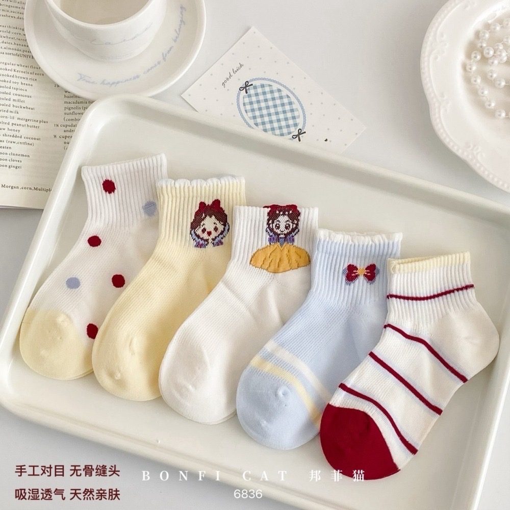 萌系女童卡通短襪【1組5入】-細節圖5