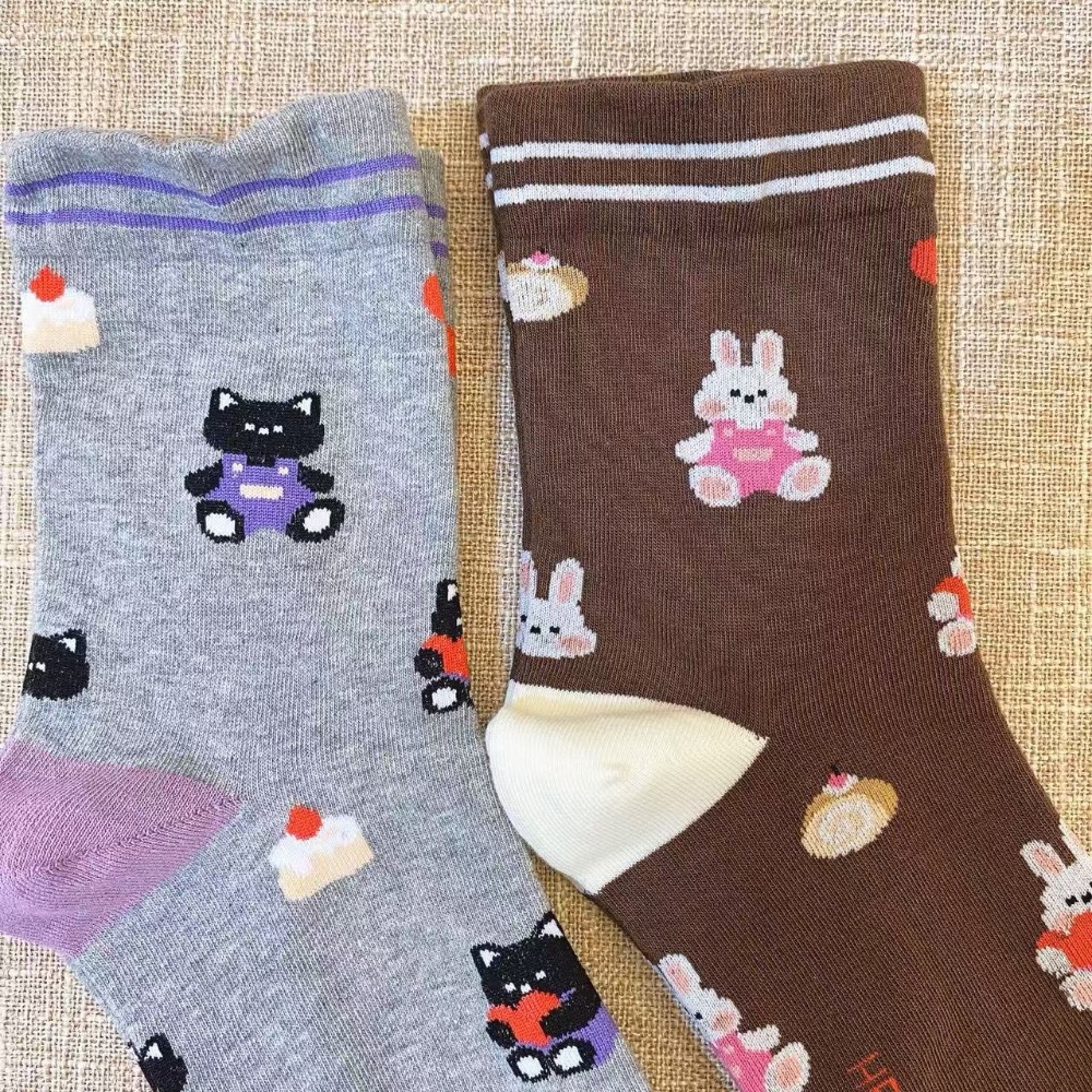 韓國🇰🇷成人襪 小動物棉質中筒襪-細節圖4