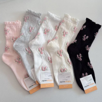 韓國🇰🇷成人襪 韓系復古小碎花中筒襪