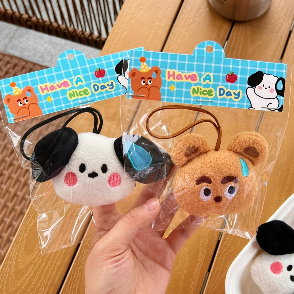 ❤️台灣現貨❤️ 可愛卡通流汗小狗掛件 熊熊公仔包包掛件 兒童毛絨裝飾玩偶 可愛小熊 小狗掛件 包包裝飾 A03-細節圖4