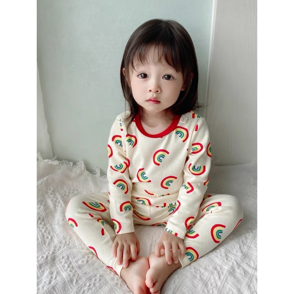 🐻 台灣現貨 韓版滿版印花 兒童家居套裝 秋冬室內套裝 冷氣房保暖套裝 居家睡衣 超可愛小雞-規格圖8