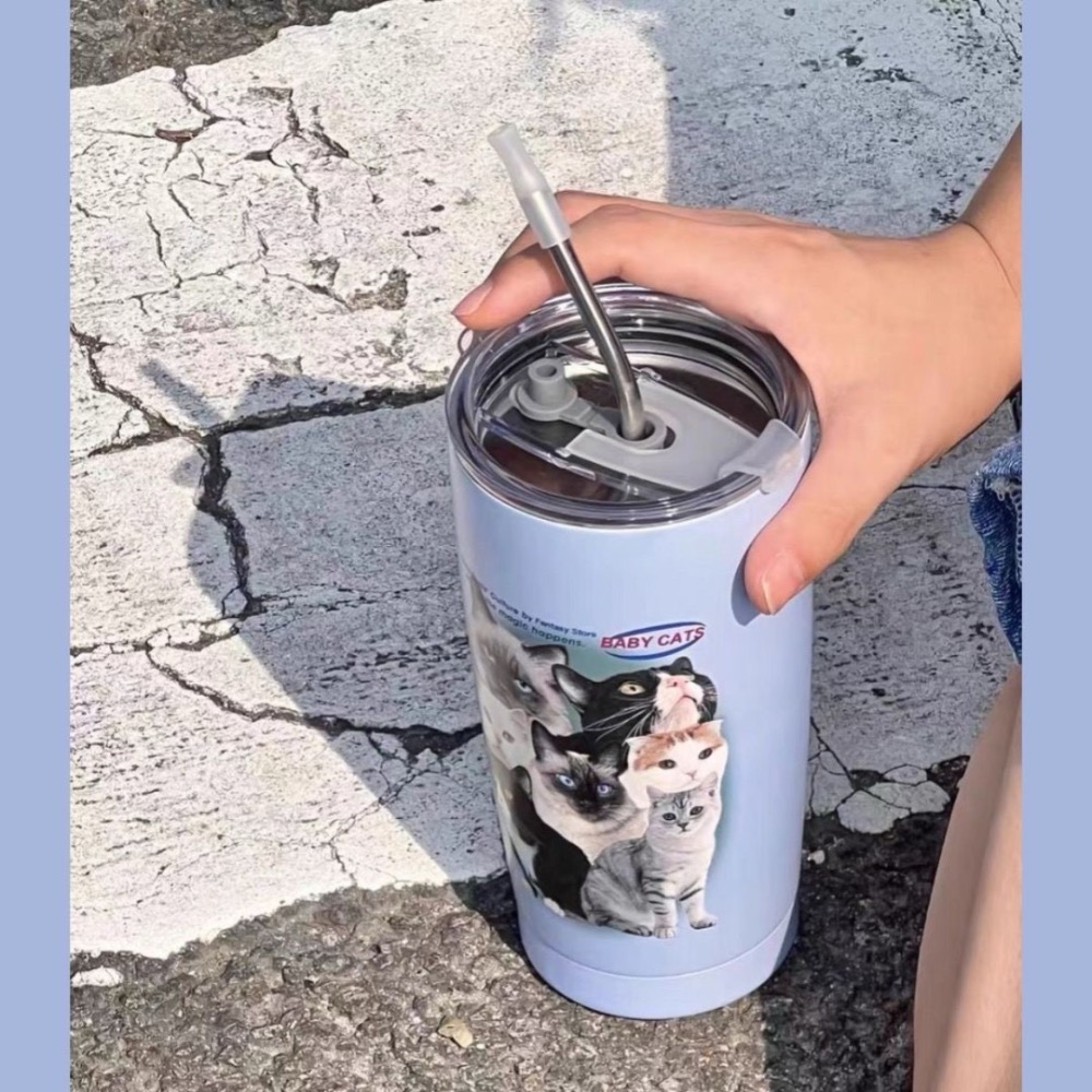 預購｜美式復古貓咪保溫杯-細節圖2