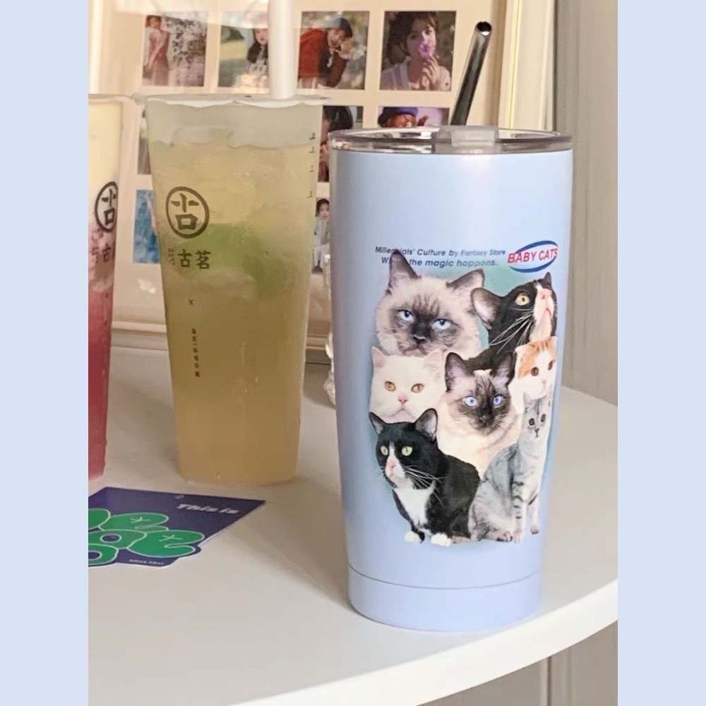 預購｜美式復古貓咪保溫杯-細節圖3