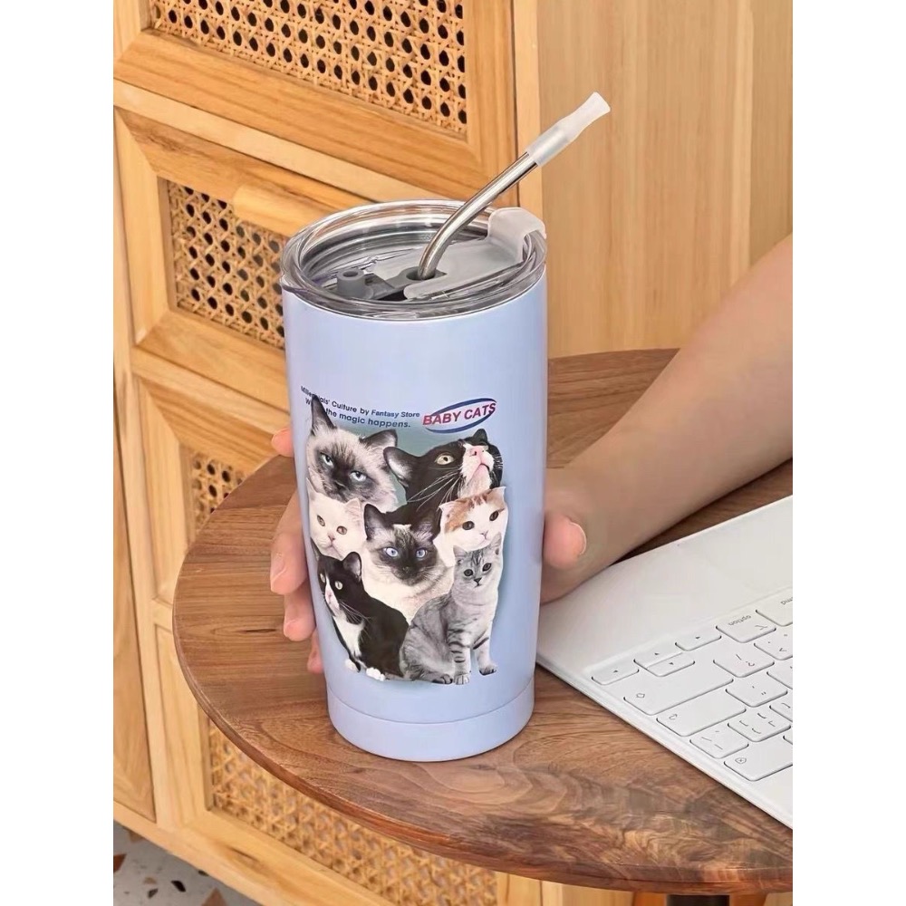 預購｜美式復古貓咪保溫杯-細節圖4