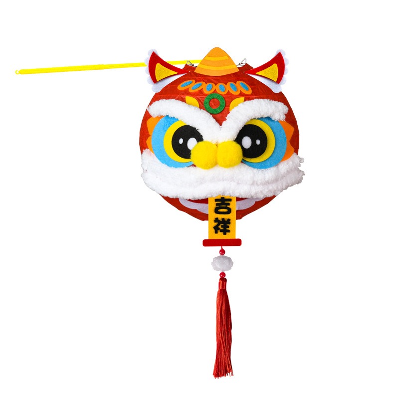 小麥手作舖︱白眉醒獅燈籠-材料包︱繁體中文 春節 元宵 中秋 幼兒園 兒童DIY製作 益智親子 材料包-細節圖2