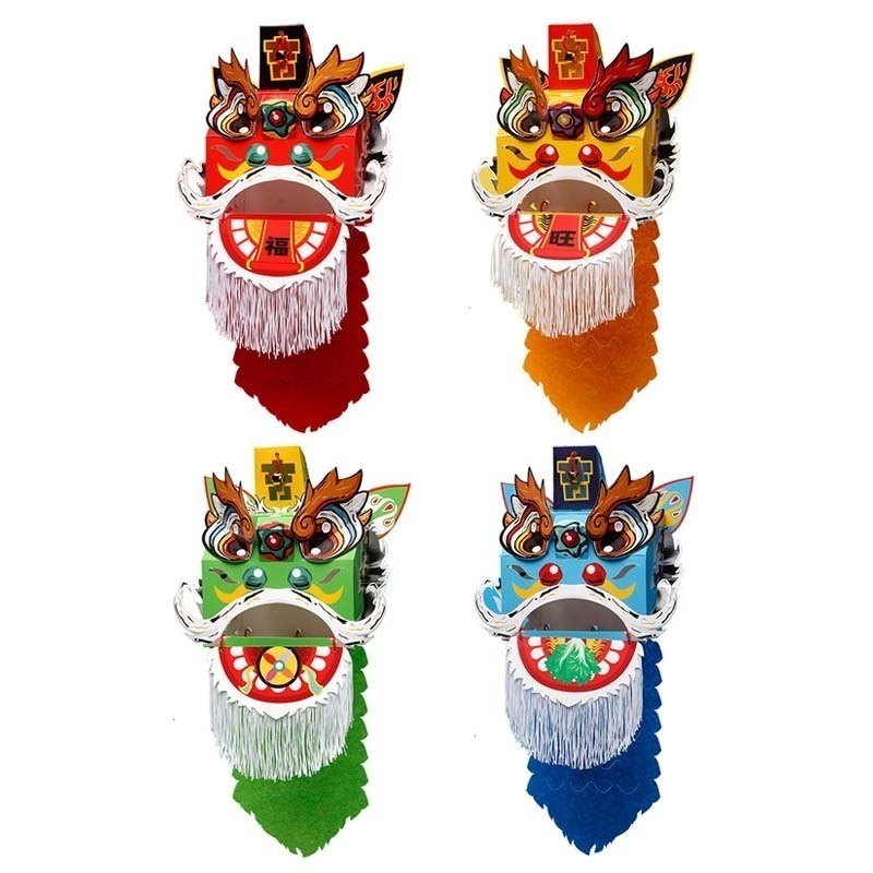 小麥手作舖︱紙質舞獅燈籠DIY材料包︱送燈芯 送燈桿 新春裝飾 手工diy燈籠 新春裝飾 舞獅燈籠 DIY材料包-細節圖11