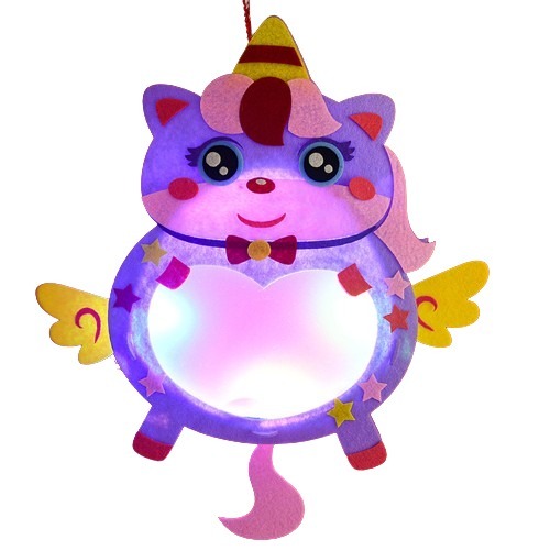 炫彩卡通動物燈籠∣春節 元宵提燈 中秋節燈籠  閃光花燈 美勞燈籠 新年手作材料包 幼兒園材料包 手工DIY∣小麥手作舖-細節圖2