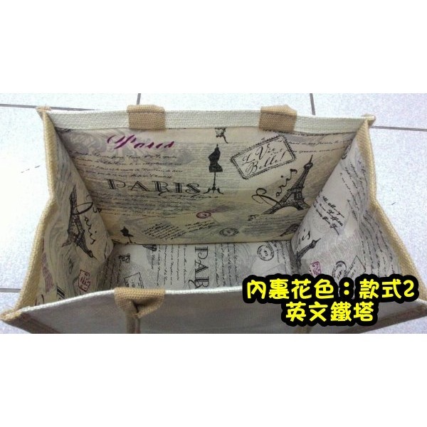 小麥手作舖︱大方款【有內裡-前後白】加長提把麻布袋︱蝶古巴特 拼貼麻布袋 彩繪胚布袋 購物袋 午餐袋 手提袋 環保袋-細節圖2