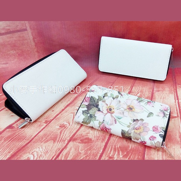 小麥手作舖︱帆布~拉鍊長夾︱胚布白色 大容量長夾 零錢包 長夾 皮夾 手拿包 長皮夾 拉鍊長夾 錢包 女用長夾 皮夾-細節圖5