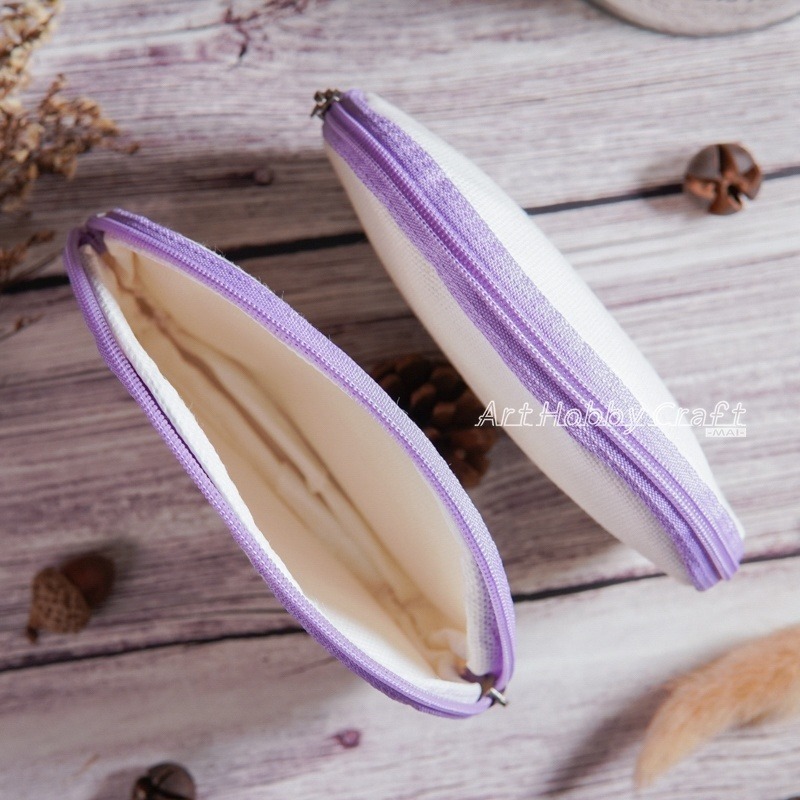 小麥手作舖︱半圓零錢包︱胚布白色 零錢包 帆布錢包 錢包 半圓錢包 拉鍊零錢包  蝶古巴特零錢包 零錢收納包 零錢袋-細節圖3