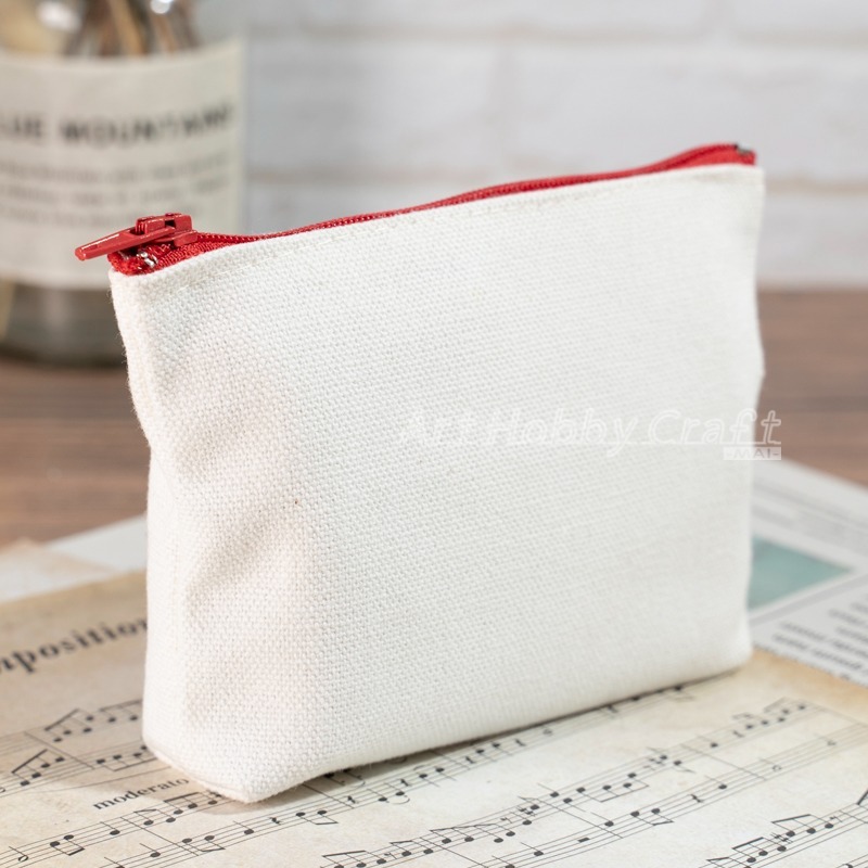 彩色拉鍊-梯型有底零錢包︱台灣現貨 空白帆布零錢包 MIT帆布袋 零錢包 彩色拉鍊包 蝶古巴特  拼貼 彩繪∣小麥手作舖-細節圖3