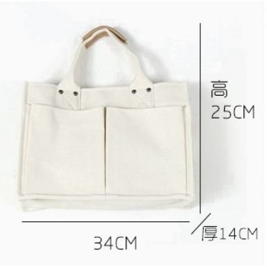 小麥手作舖︱多口袋大容量單肩斜跨帆布包︱斜跨包 斜背包 提手包 帆布包 單肩包 女生包包 側背包 環保袋 胚布袋 購物袋-細節圖3