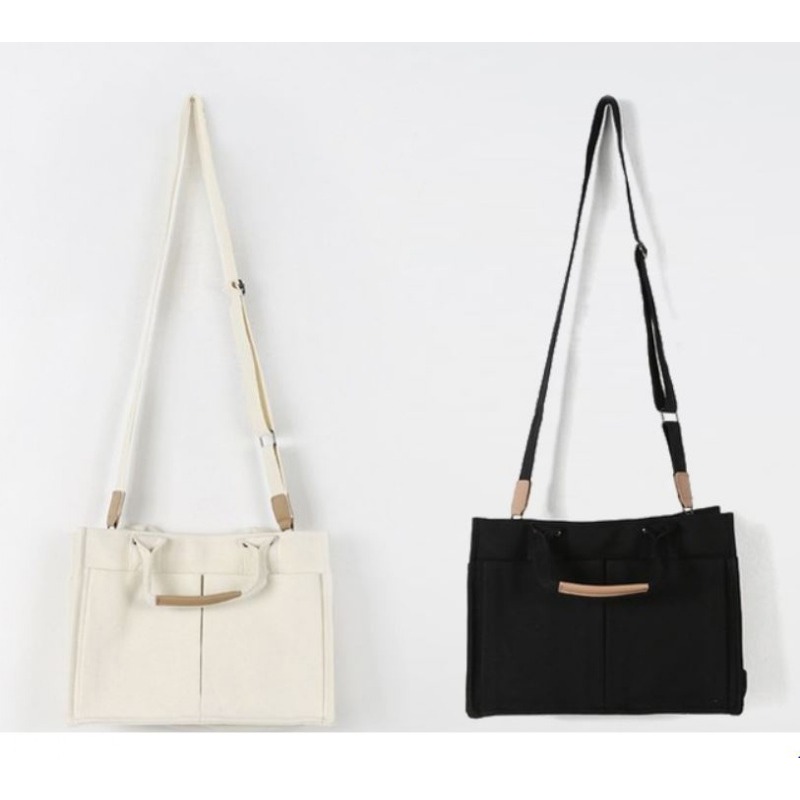 小麥手作舖︱多口袋大容量單肩斜跨帆布包︱斜跨包 斜背包 提手包 帆布包 單肩包 女生包包 側背包 環保袋 胚布袋 購物袋-細節圖7