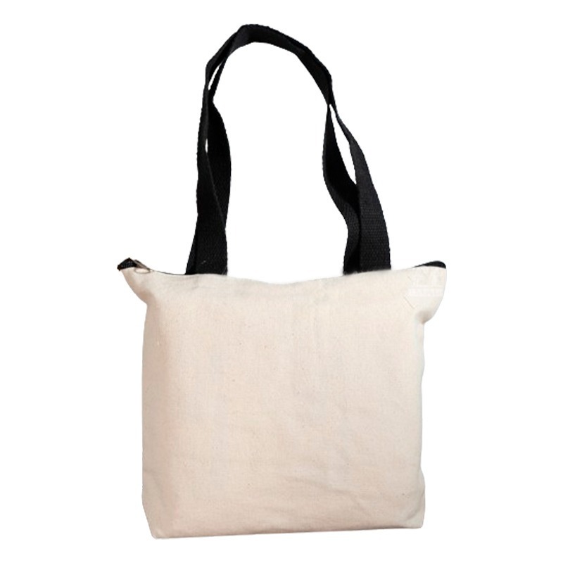 小麥手作舖︱【長提把】(小)梯型拉鍊帆布袋【胚布米色】︱MIT帆布袋 帆布手提包 帆布包 手提袋 收納袋 環保袋 胚布袋-細節圖2