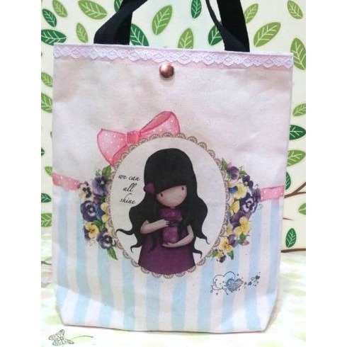 小麥手作舖︱按扣U型直款有底帆布袋【胚布米色】︱MIT帆布袋 帆布手提包 帆布包 手提袋 蝶古巴特收納袋 環保袋 胚布袋-細節圖3