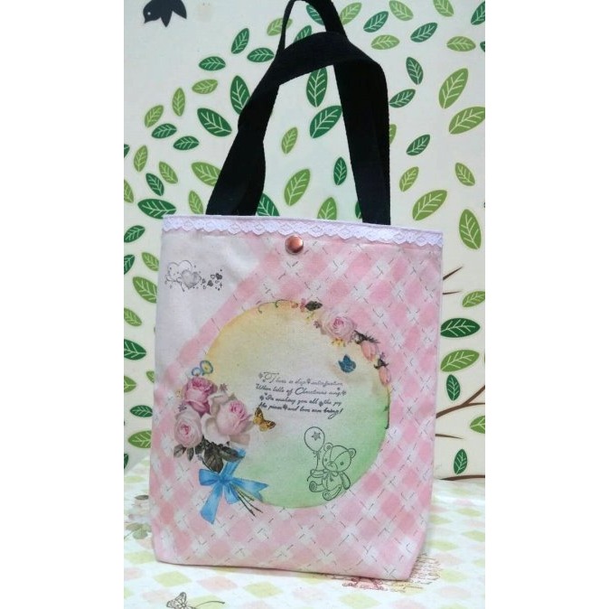 小麥手作舖︱按扣U型直款有底帆布袋【胚布米色】︱MIT帆布袋 帆布手提包 帆布包 手提袋 蝶古巴特收納袋 環保袋 胚布袋-細節圖4