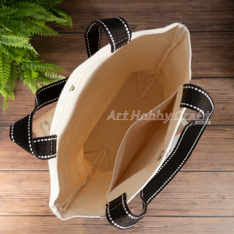 小麥手作舖︱按扣U型直款有底帆布袋【胚布米色】︱MIT帆布袋 帆布手提包 帆布包 手提袋 蝶古巴特收納袋 環保袋 胚布袋-細節圖5